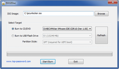 Burn ISO file to CD /USB drive