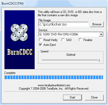 Set BIOS to boot from PCUnlocker boot CD